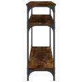 Table console chêne fumé 100x29x75 cm bois d'ingénierie