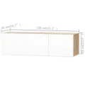 Meuble TV 2 pcs Aggloméré 120x40x34 cm Chêne et blanc brillant