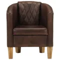 Fauteuil cabriolet marron clair cuir véritable
