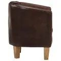 Fauteuil cabriolet marron clair cuir véritable