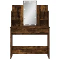 Coiffeuse avec lumières LED chêne fumé 96x40x142 cm