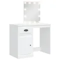 Coiffeuse avec lumières LED blanc 90x42x132,5 cm