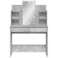 Coiffeuse avec lumières LED gris béton 96x40x142 cm