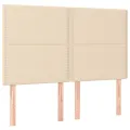 cadre de lit avec matelas Crème 140x190 cm Tissu