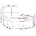 cadre de lit avec matelas Crème 140x190 cm Tissu