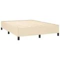 cadre de lit avec matelas Crème 140x190 cm Tissu
