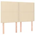 cadre de lit avec matelas Crème 140x190 cm Tissu