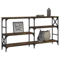 Table console chêne fumé 150x29x76,5 cm bois d'ingénierie