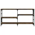 Table console chêne fumé 150x29x76,5 cm bois d'ingénierie