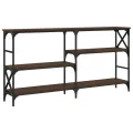 Table console chêne marron 150x29x76,5 cm bois d'ingénierie