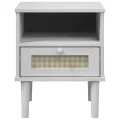 Table de chevet SENJA aspect de rotin blanc bois de pin massif