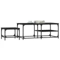 Tables basses gigognes 2 pcs noir bois d'ingénierie
