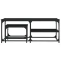 Tables basses gigognes 2 pcs noir bois d'ingénierie