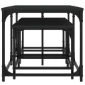 Tables basses gigognes 3 pcs noir bois d'ingénierie