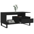 Table basse Noir 90x49x45 cm Bois d'ingénierie
