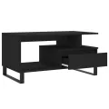 Table basse Noir 90x49x45 cm Bois d'ingénierie