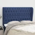 Tête de lit avec oreilles Bleu 147x23x118/128 cm Tissu