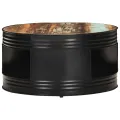 Table basse Noir 68x68x36 cm Bois de récupération massif