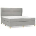 cadre de lit avec matelas Gris clair 180x200cm Tissu