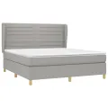 cadre de lit avec matelas Gris clair 180x200cm Tissu