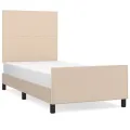 Cadre de lit avec tête de lit Cappuccino 90x200 cm Similicuir