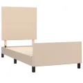Cadre de lit avec tête de lit Cappuccino 90x200 cm Similicuir