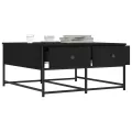 Table basse noir 80x80x40 cm bois d'ingénierie