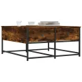 Table basse chêne fumé 80x80x40 cm bois d'ingénierie