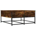 Table basse chêne fumé 80x80x40 cm bois d'ingénierie