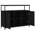 Buffet noir 100x35x80 cm bois d'ingénierie