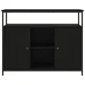 Buffet noir 100x35x80 cm bois d'ingénierie
