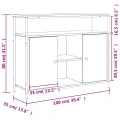 Buffet chêne fumé 100x35x80 cm bois d'ingénierie