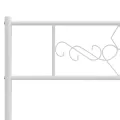Cadre de lit métal avec tête de lit/pied de lit blanc 75x190 cm