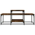 Table basse chêne fumé 102x60x45 cm bois d'ingénierie