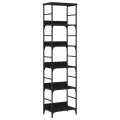 Bibliothèque noir 50x33x188,5 cm bois d'ingénierie