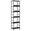 Bibliothèque noir 50x33x188,5 cm bois d'ingénierie