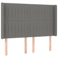 cadre de lit matelas LED Gris foncé 140x190 cm Tissu