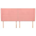 Tête de lit avec oreilles Rose 163x23x118/128 cm Velours