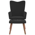 Chaise de relaxation avec repose-pied Noir Velours