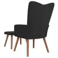 Chaise de relaxation avec repose-pied Noir Velours