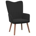 Chaise de relaxation avec repose-pied Noir Velours