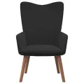 Chaise de relaxation avec repose-pied Noir Velours