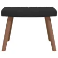 Chaise de relaxation avec repose-pied Noir Velours