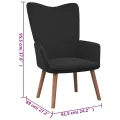 Chaise de relaxation avec repose-pied Noir Velours