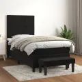 cadre de lit avec matelas Noir 100x200 cm Velours