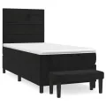 cadre de lit avec matelas Noir 100x200 cm Velours
