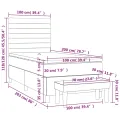 cadre de lit avec matelas Noir 100x200 cm Velours