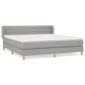 cadre de lit avec matelas Gris clair 180x200cm Tissu