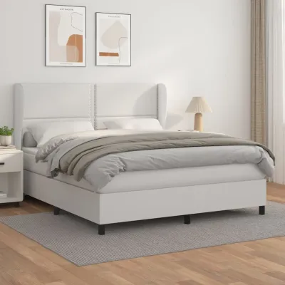 cadre de lit avec matelas Blanc 180x200cm Similicuir
