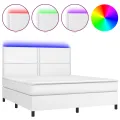 cadre de lit avec matelas et LED Blanc 180x200 cm